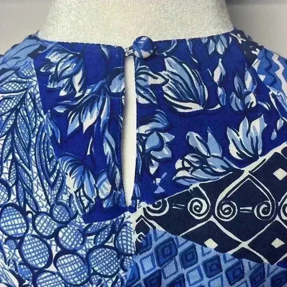 Oscar de la Renta 100% Silk Short Sleeve Floral Top Size Small - Picture 7 of 7